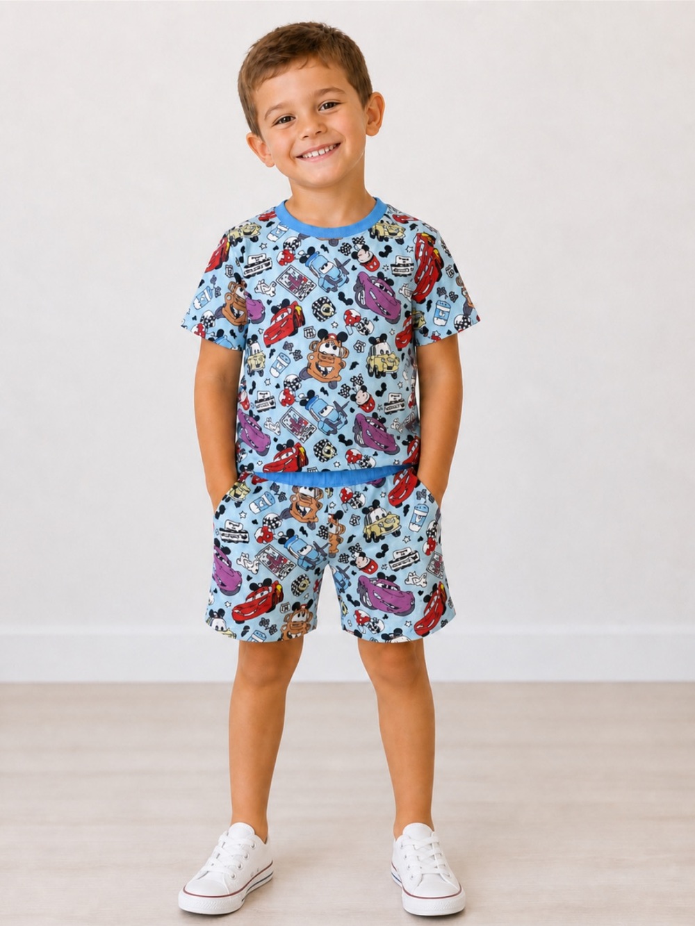 New Boys Boutique Cars/Disney 2-Piece Shorts Set Daywear Set Disney Parks Outfit